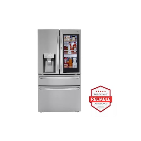 Lg 30 cu. ft. French Door Refrigerator with InstaView, Craft Ice, ThinQ, and Convertible Drawer LRMVS3006S